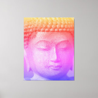 Kleurrijk boeddha-gezichtsveld met lijnen canvas afdruk