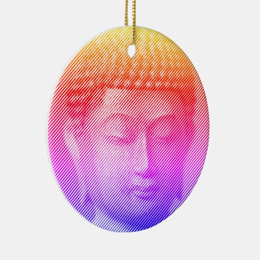 Kleurrijk boeddha-gezichtsveld met lijnen keramisch ornament (Rechts)