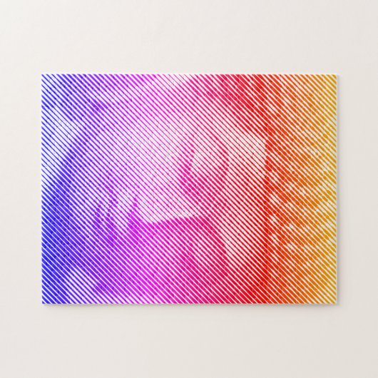 Kleurrijk boeddha-gezichtsveld met lijnen legpuzzel (Horizontaal)