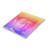 Kleurrijk boeddha-gezichtsveld met lijnen tegeltje (Zijkant)