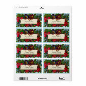 Kleurrijk boeket bloemenlabel etiket (Full Sheet)