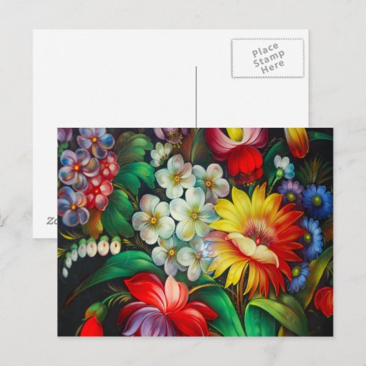 kleurrijk boeket Briefkaart (Voorkant / Achterkant)
