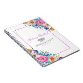 Kleurrijk boeket en Paarse glitter Lijst Notitieboek (Rechterzijde)