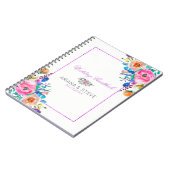 Kleurrijk boeket en Paarse glitter Lijst Notitieboek (Linkerzijde)