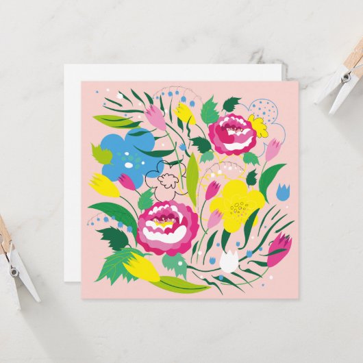 Kleurrijk boeket. kaart (Voorkant / Achterkant in situ)