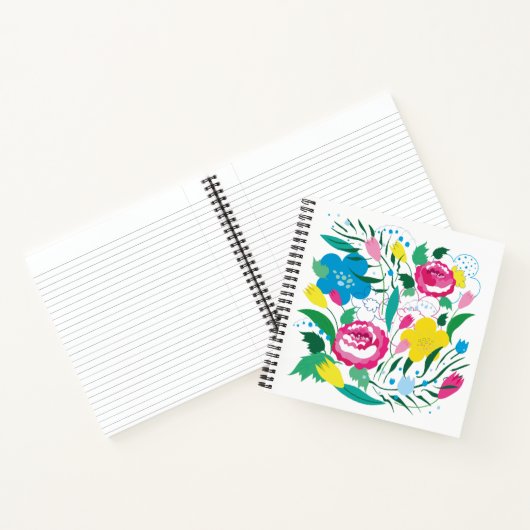 Kleurrijk boeket. notitieboek (Binnen)