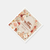 Kleurrijk boeket terracotta blush 50e verjaardag servet (Hoek)
