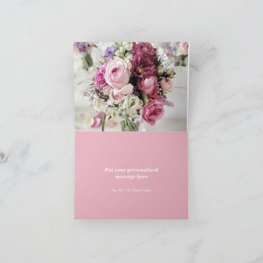 Kleurrijk Boeket van Bloemen Bedankkaart (Binnen)