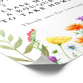 Kleurrijk boeket van wilde bloemen bloem bar bord poster (Hoek)