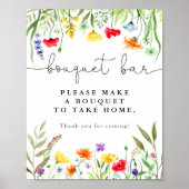 Kleurrijk boeket van wilde bloemen bloem bar bord poster (Voorkant)
