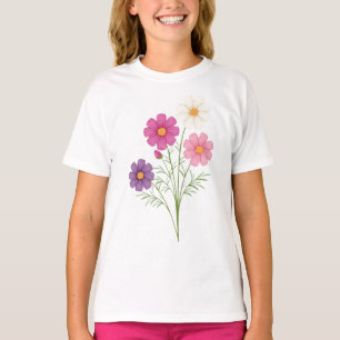 Kleurrijk boeket wilde bloemen Meisjes T-shirt Sch