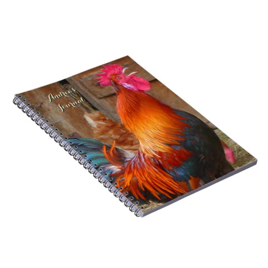Kleurrijk Boerderij Rooster Persoonlijk Dagboek Notitieboek (Rechterzijde)