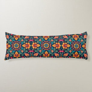 Kleurrijk Boho Bloemmotief Elegante Symmetrie Lichaamskussen