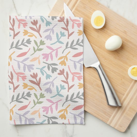 Kleurrijk Boho Bloemmotief Theedoek (Quarter Fold)