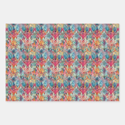 KLEURRIJK BOHO ECLECTISCH CADEAU INPAKPAPIER VEL (Voorkant 3)