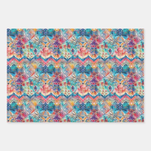 KLEURRIJK BOHO ECLECTISCH CADEAU INPAKPAPIER VEL (Voorkant 2)