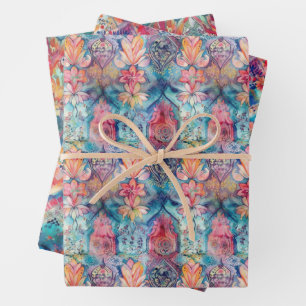 KLEURRIJK BOHO ECLECTISCH CADEAU INPAKPAPIER VEL