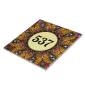 Kleurrijk Boho Fancy Sierplaat Huisnummer Plaque Tegeltje (Zijkant)