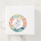 Kleurrijk Boho Rainbows Baby shower Bedankjes Labels (In situ)