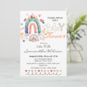 Kleurrijk Boho Rainbows Baby shower Kaart (Staand voorkant)