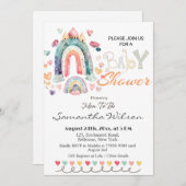 Kleurrijk Boho Rainbows Baby shower Kaart (Voorkant / Achterkant)