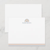 Kleurrijk Boho Regenboog Lijn Kinderen Briefpapier Notitiekaartje (Voorkant / Achterkant)