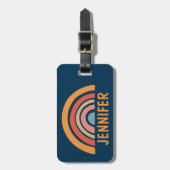 Kleurrijk boho regenboog ontwerp bagagelabel (Voorkant verticaal)