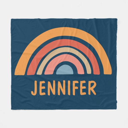 Kleurrijk boho regenboog ontwerp fleece deken (Voorkant (Horizontaal))