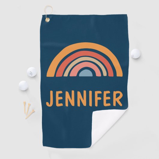 Kleurrijk boho regenboog ontwerp golfhanddoek (Insitu)