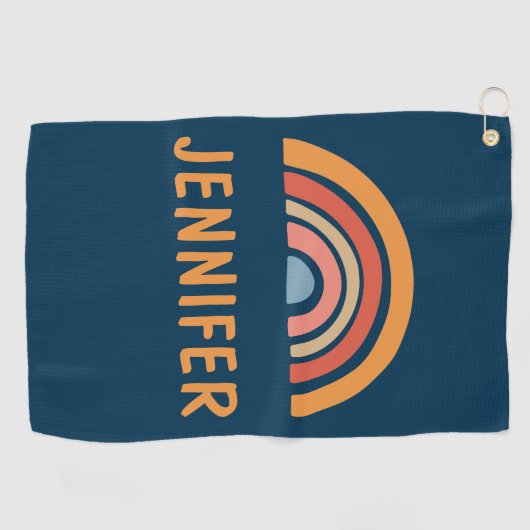 Kleurrijk boho regenboog ontwerp golfhanddoek (Horizontaal)