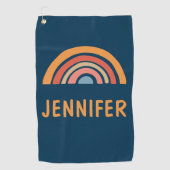 Kleurrijk boho regenboog ontwerp golfhanddoek (Voorkant)