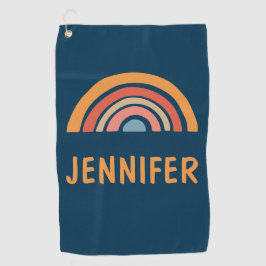 Kleurrijk boho regenboog ontwerp golfhanddoek