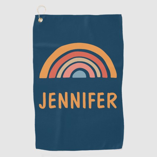 Kleurrijk boho regenboog ontwerp golfhanddoek (Voorkant)