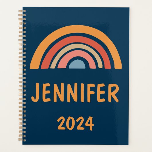 Kleurrijk boho regenboog ontwerp planner (Voorkant)