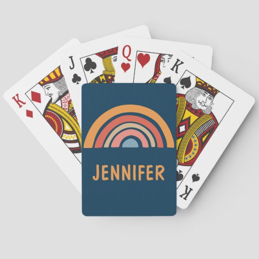 Kleurrijk boho regenboog ontwerp pokerkaarten (Achterkant)
