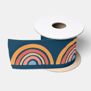 Kleurrijk boho regenboog ontwerp satijnen lint