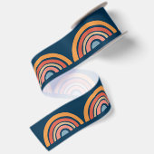 Kleurrijk boho regenboog ontwerp satijnen lint (Achterkant)