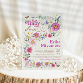 Kleurrijk Boho Wildflower Butterfly Baby shower Kaart