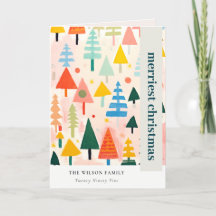 Kleurrijk Bold Retro Abstract Kerstlandschap