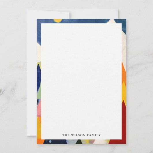 Kleurrijk Bold Retro Abstract Kerstlandschap Notitiekaartje (Voorkant)