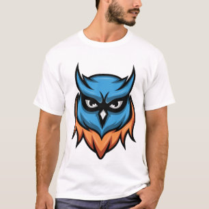 Kleurrijk Boos Uil Grafisch T-Shirt voor Mannen