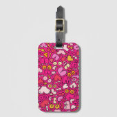 Kleurrijk borstpatroon steen onderzetter bagagelabel (Voorkant (verticaal))