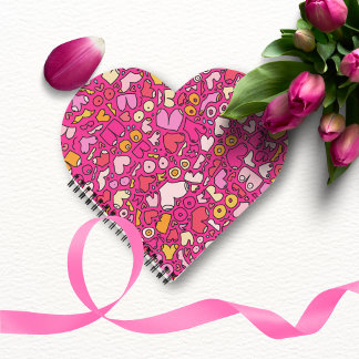 Kleurrijk borstpatroon steen onderzetter notitieboek