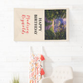 Kleurrijk Bos Licht Blauw Paarse Geel Groen Spandoek (Insitu)