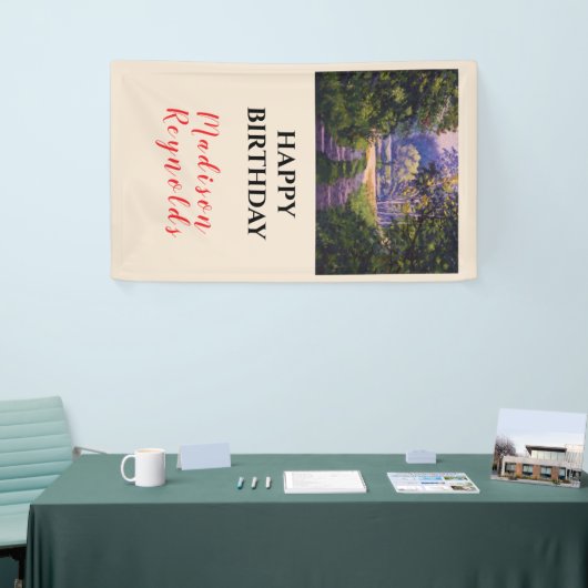 Kleurrijk Bos Licht Blauw Paarse Geel Groen Spandoek (Beurs)