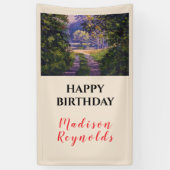 Kleurrijk Bos Licht Blauw Paarse Geel Groen Spandoek (Verticaal)