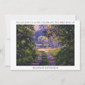 Kleurrijk bos lichtblauw paars geel groen kaart (Voorkant)