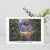 Kleurrijk bos lichtblauw paars geel groen kaart (Staand voorkant)