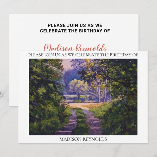 Kleurrijk bos lichtblauw paars geel groen kaart (Voorkant / Achterkant)