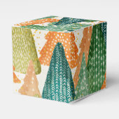 Kleurrijk bos van Evergreen met kerstbomen Bedankdoosjes (Voorkant Zijde)